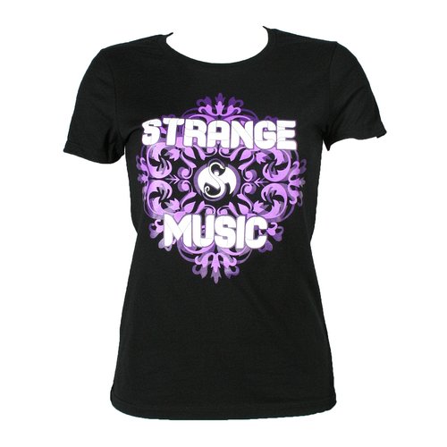 Strange Music - Black Purple Floral Ladies T-Shirt